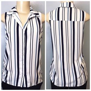 gef France Top Striped Blue White Tee